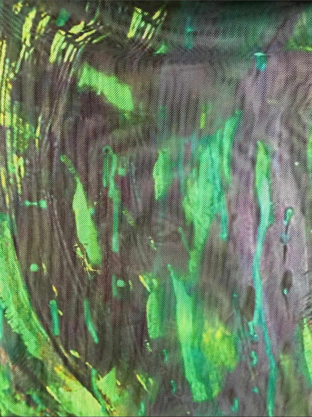 AKIRA Green & Black Abstract Mesh Long Sleeve Top –Sheer, Lightweight - Picture 3 of 10
